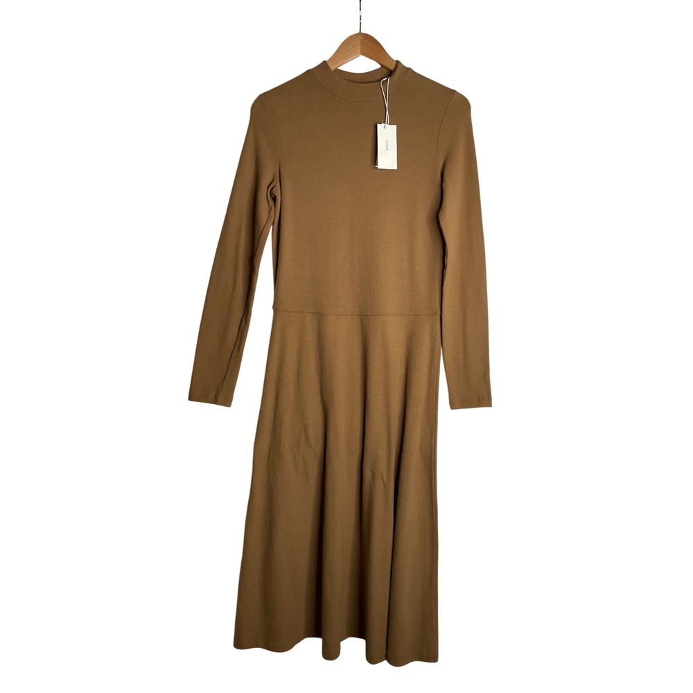 NEW VInce Cotton Blend Midi Sweater Maxi Dress Long Sleeve Warm Quiet Luxury S